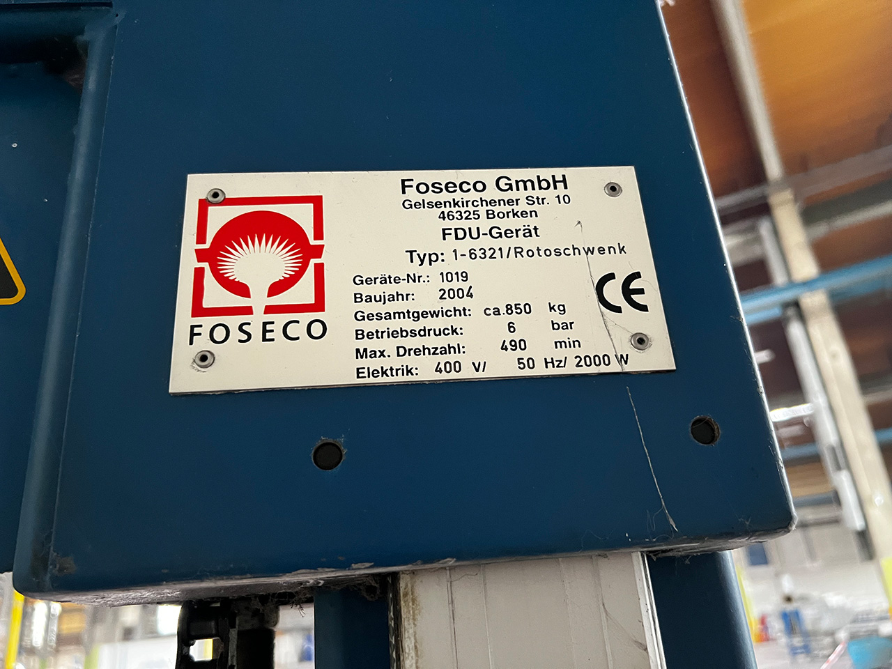 Foseco Rotostativ 1-6321 unitate de degazare ZU2237, folosită