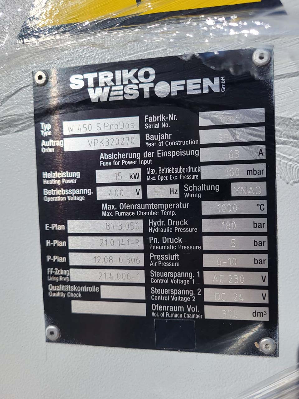 Cuptor de dozare StrikoWestofen W 450 S ProDos DCP O1816, folosit Cuptor de dozare StrikoWestofen W 450 S ProDos DCP O1816, folosit