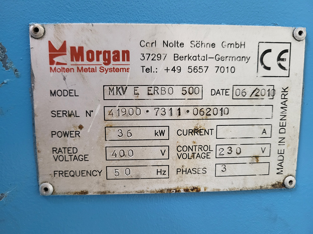 Cuptor cu creuzet MORGAN MKV E ERBO 500 O1804, folosit Cuptor cu creuzet MORGAN MKV E ERBO 500 O1804, folosit