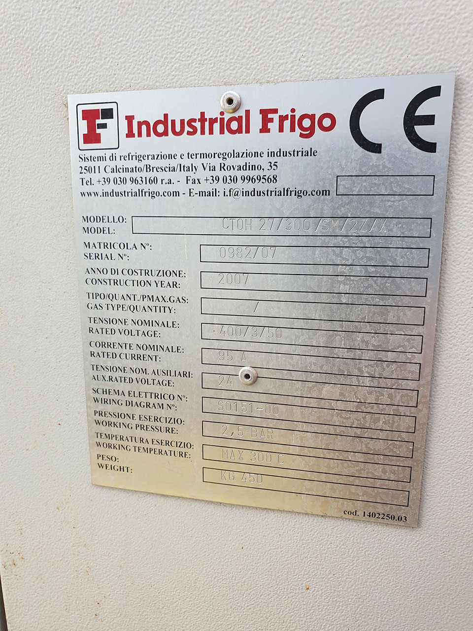 Frigider industrial Frigo CTOH 27/300/SM/2Z/X cu ulei ZU2087